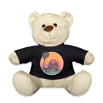 Cool skateboard snail – chilled retro design - Teddy Bear - black - Front