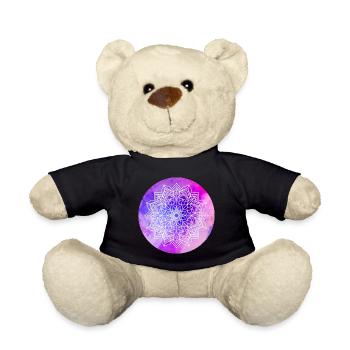 Yoga Mandala violett Aquarell Kreis Meditation om - Teddy - Schwarz - Vorne