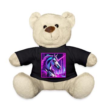 Illustration de licorne cyber néon - Nounours - noir - Devant