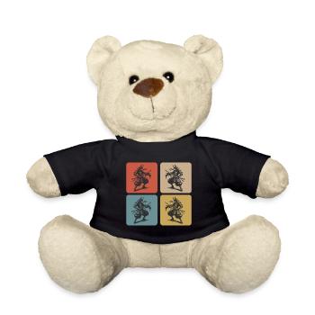 Samurai Japan Vintage Design - Nounours - noir - Devant