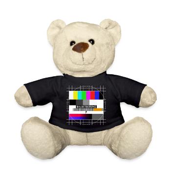 Röhrenfernseher Testbild - Bildstoerung - 80er - Teddy - Schwarz - Vorne