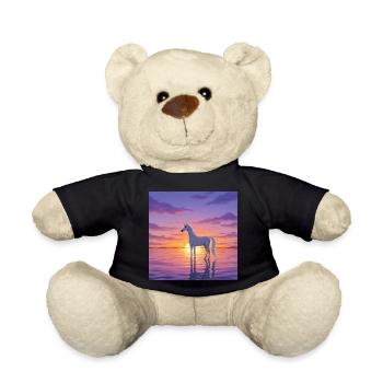 Unicorn figure in sunset - Teddy Bear - black - Front