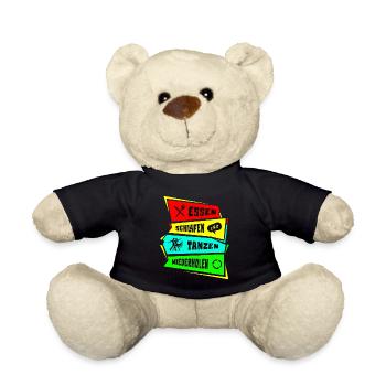 Manger, dormir, danser, répéter - Nounours - noir - Devant