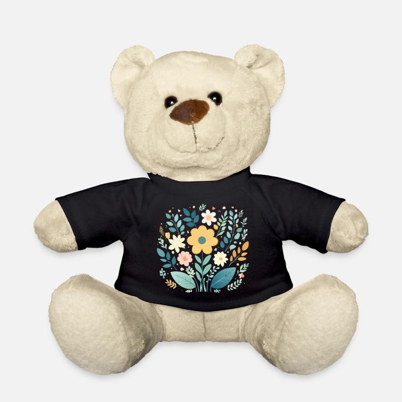 Sanfte pastellfarbene Blumenblüte - Boho Botanical - Teddy - Schwarz