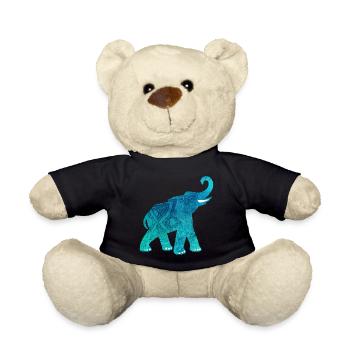 Mandala Namaste Elefant Yoga Indien Meditation om - Teddy - Schwarz - Vorne