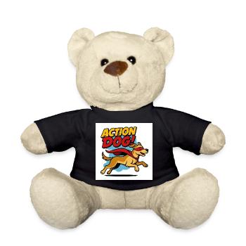 Action Hund Superheld - Teddy - Schwarz - Vorne