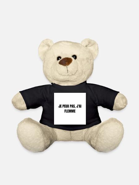I Can't I'm Lazy – Laziness Humor T-Shirt - Teddy Bear - black