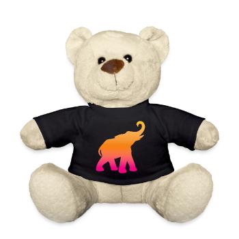Cours d’éléphant Yoga Inde colorée Méditation - Nounours - noir - Devant