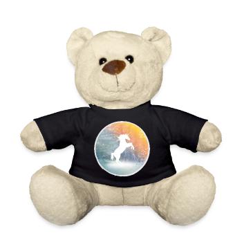 Mystical unicorn in the enchanted forest - Teddy Bear - black - Front