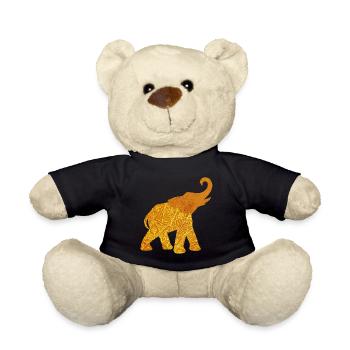 Yoga Mandala Meditation Indien Elefant om Namaste - Teddy - Schwarz - Vorne