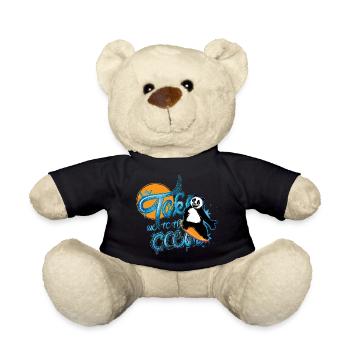 Panda Surfer – Take me to the Ocean - Teddy Bear - black - Front