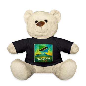 Tanzania Flag Design - Teddy Bear - black - Front