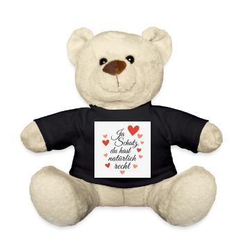 Liebesbotschaft mit Herzmotiven - Teddy - Schwarz - Vorne