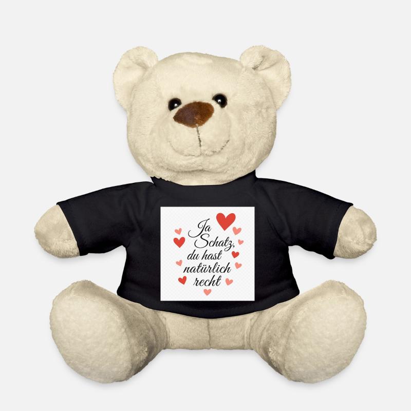 Love message with heart motifs - Teddy Bear - black