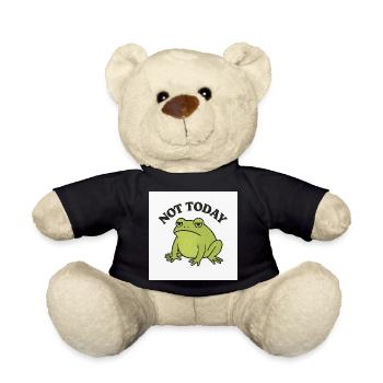 Lustiger Frosch mit Statement Text - Teddy - Schwarz - Vorne