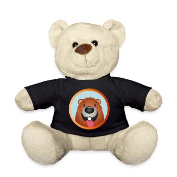 Vilain castor avec la langue qui sort - Nounours - noir - Devant