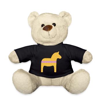 Dala Horse Knitting Pattern Horses Scandinavian Decoration - Teddy Bear - black - Front