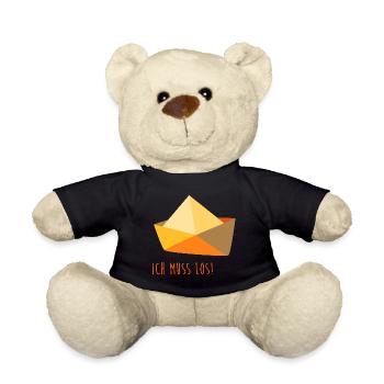 Boot rudern Meer Schiff Papierboot Urlaub maritim - Teddy - Schwarz - Vorne