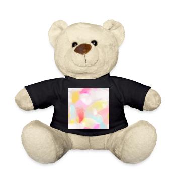 Abstract Pastel Watercolors - Teddy Bear - black - Front