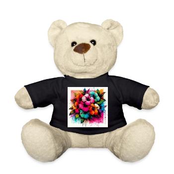 Hibiscus Flowers - Teddy Bear - black - Front