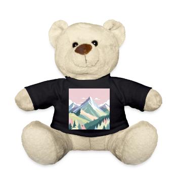Abstrakte Berglandschaft mit Pastellfarben - Teddy - Schwarz - Vorne