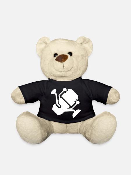 White Fishing Reel Silhouette - Teddy Bear - black