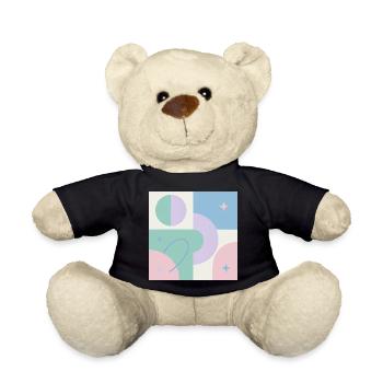 Pastellfarbenes geometrisches Kosmos-Design - Teddy - Schwarz - Vorne