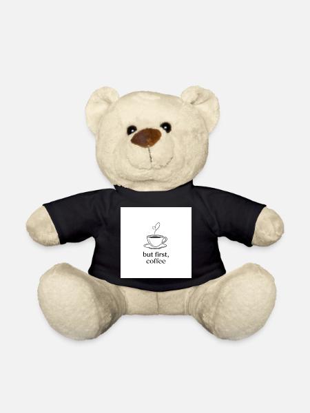 Minimalist Coffee with Heart - Teddy Bear - black
