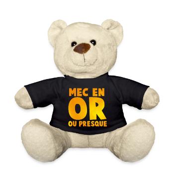 T shirt Mec en or_message Impactante en Tons Dorés - Nounours - noir - Devant
