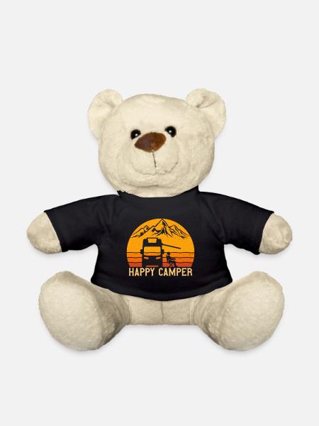 Happy Camper Camper Camping - Teddy - Schwarz