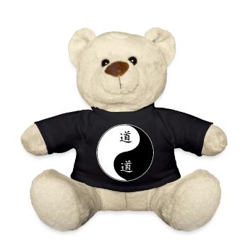 Yin Yang Symbol mit chinesischen Zeichen - Teddy - Schwarz - Vorne