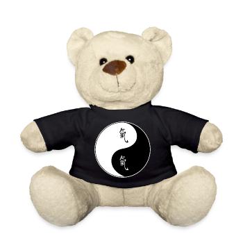 Yin Yang Symbol mit Chinesischen Schriftzeichen - Teddy - Schwarz - Vorne