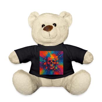Chemise colorée crâne peinture éclaboussure - Nounours - noir - Devant