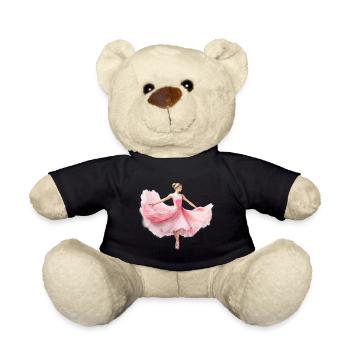 Elegant ballerina in rosé tutu - Teddy Bear - black - Front
