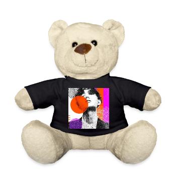 Portrait Pop Art Abstrait Enveloppant - Nounours - noir - Devant
