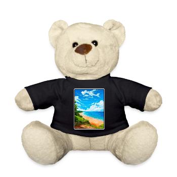 Lake Michigan USA Vintage-Reiseplakat Stadtlandschaft - Teddy - Schwarz - Vorne