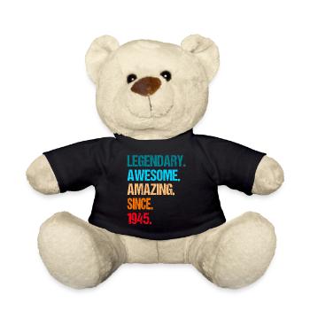 80th birthday born in 1945 - Teddy Bear - black - Front