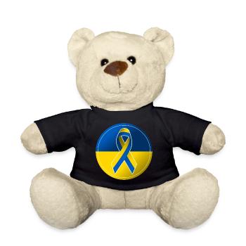 Solidarität Frieden Ukraine Demonstration - Teddy - Schwarz - Vorne