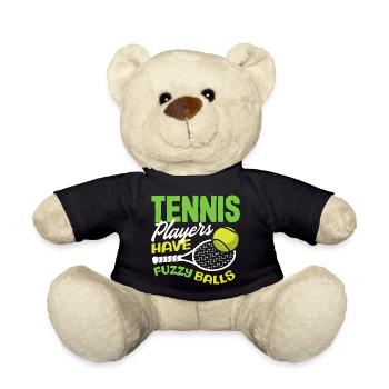Tennis Players Have Fuzzy Balls - Teddy Bear - black - Front