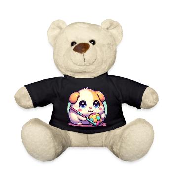 Kawaii Hamster Mit Ball Und Hockeyschläger Sport - Teddy - Schwarz - Vorne