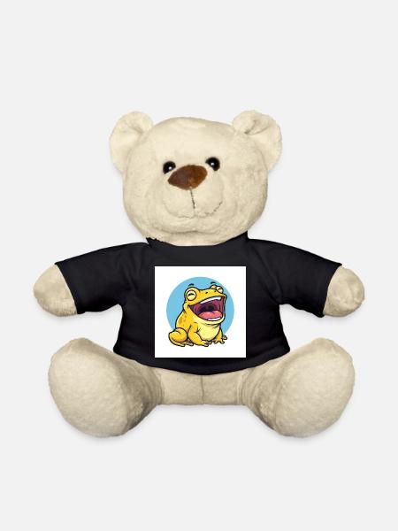 Lachende Fröschin im Cartoonstil - Teddy - Schwarz