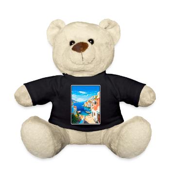 Milos Griechenland Vintage-Reiseplakat Cityscape WPA - Teddy - Schwarz - Vorne