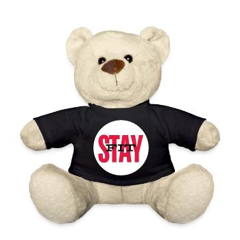 Stay Fit Motivational Design - Teddy Bear - black - Front