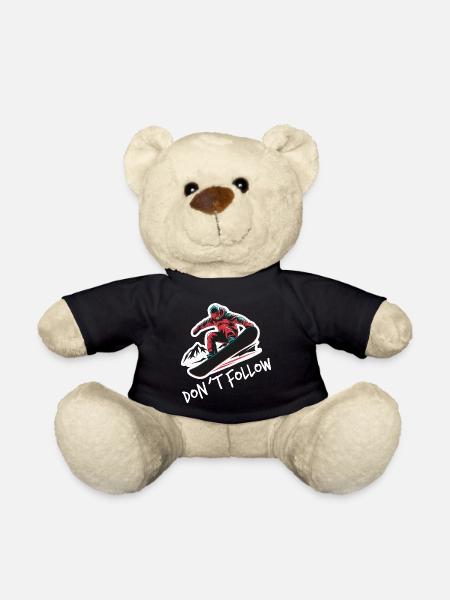 Snowboarder beim Snowborading - Teddy - Schwarz