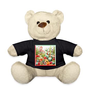 Embroidery cacti collection garden landscape - Teddy Bear - black - Front