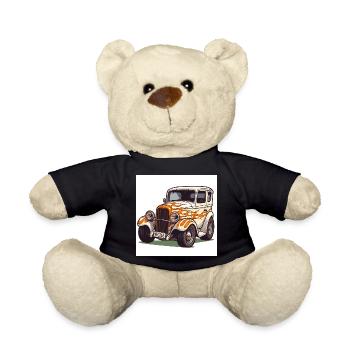 Voiture Hot Rod vintage - Nounours - noir - Devant