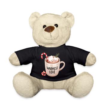 Heiße Schokolade – Warmest Love Xmas Design - Teddy - Schwarz - Vorne