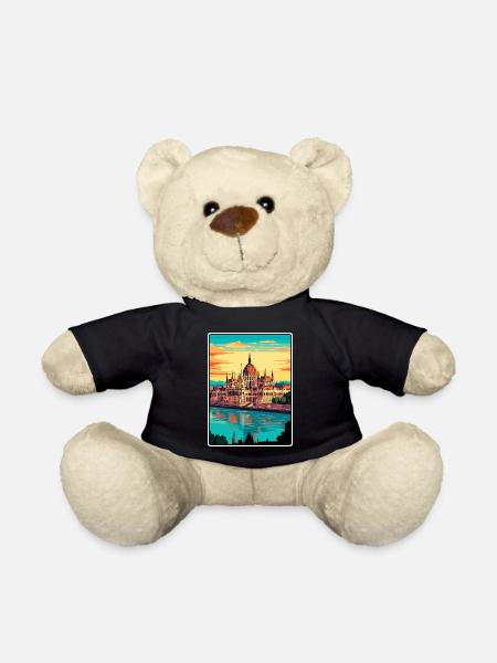 Budapest Ungarn Parlament Vintage Reiseposter - Teddy - Schwarz