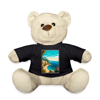 Makarska Croatia Cliffside Mediterranean Coastline - Teddy Bear - black - Front