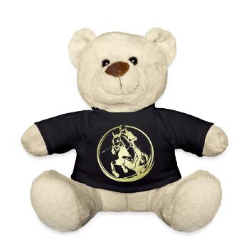 Riding Horse Silhouette - Teddy Bear - black - Front